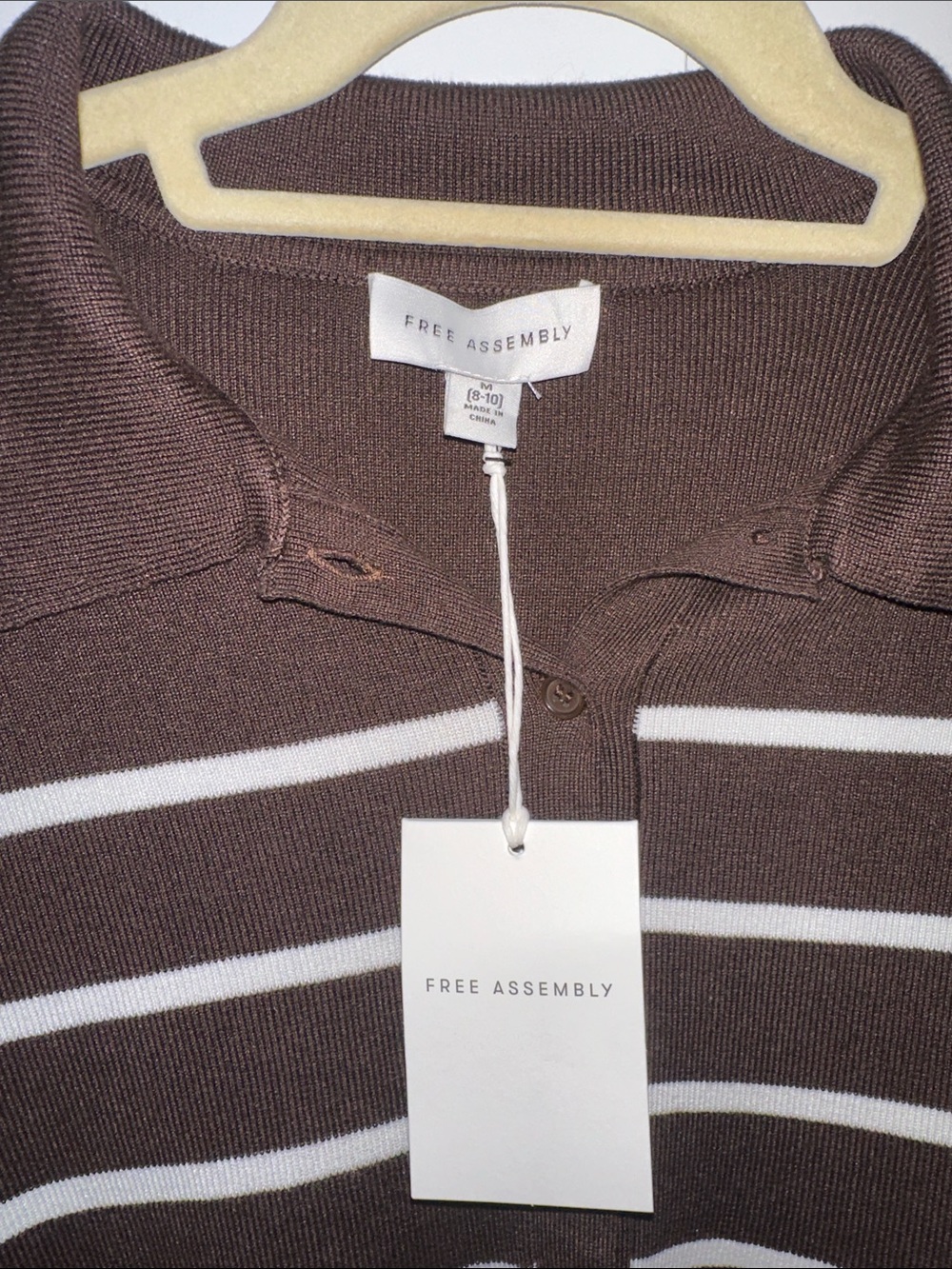 Knit Polo Sweater with White Stripes - Picture 2 of 5